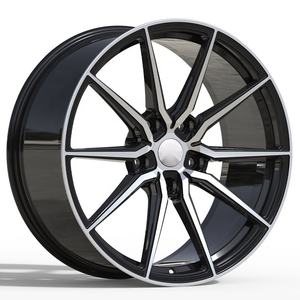 מלצר גלוס שחור מרובעים פנים מותאם אישית 22 אינץ 'גודל גדול <span class=keywords><strong>5x150</strong></span> monoblock גלגל rims מתאים לקסלוס lx570 - Product Image 1