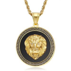 Collar con Colgante de Cabeza de León, Acero Inoxidable, Chapado en Oro, Joyería de Regalo Hip Hop para Hombre - Product Image 4