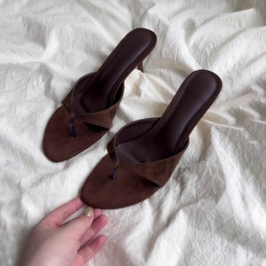 Sandales élégantes noires en cuir microfibre à talon carré, bout ouvert, à enfiler, pour femme, idéales pour l'été, livraison directe - Product Image 6