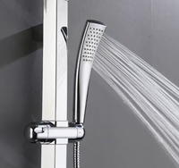 ARROW Nouvelle Douche Thermostatique de Luxe à Poignée Unique en Céramique Chromée Polie pour Hôtels, avec Panneau de Douche et Pommeau de Douche LED Effet Pluie