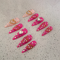 Ongles artificiels en acrylique 100 % faits à la main pour femmes, forme amande, couvrance totale, personnalisés 3D, vente en gros, à presser