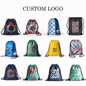 Custom Sports Promotional Gift Men Women Water Resistant Drawstring Bags Gym <b>Backpack</b> - Product Image 5