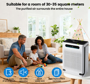 <span class=keywords><strong>เครื่อง</strong></span><span class=keywords><strong>ฟอก</strong></span><span class=keywords><strong>อากาศ</strong></span>ดีไซน์ใหม่ พร้อมหน้าจอแสดงผล <span class=keywords><strong>PM</strong></span> <span class=keywords><strong>2.5</strong></span> สำหรับห้องนอน ใช้ไส้กรอง HEPA 13 แบบตั้งโต๊ะ เหมาะสำหรับบ้าน ห้องพัก และสำนักงาน - Product Image 2