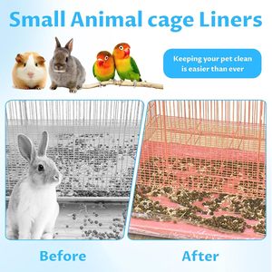 Doublures jetables pour cages, 50 pièces, en plastique épais, pour lapins, oiseaux, cochons d'inde, gestion des déchets des petits animaux - Product Image 6