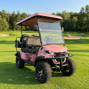 Voiture <span class=keywords><strong>de</strong></span> <span class=keywords><strong>golf</strong></span> électrique rose à 4 places avec accélération douce et luxueuse, feux combinés à LED pour les complexes hôteliers haut <span class=keywords><strong>de</strong></span> gamme et les terrains <span class=keywords><strong>de</strong></span> <span class=keywords><strong>golf</strong></span> - Product Image 1