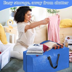 Extra Large PP Woven Clothes Bedding Storage Bags with Zipper Handles Foldable Bulk Supply OEM ODM - Product Image 5