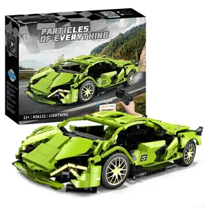 赛车模型套件积木套装玩具2.4克塑料积木玩具汽车3D拼图DIY组装汽车玩具