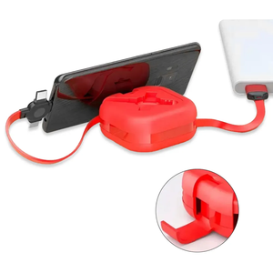 Staffa cavo telescopico 10W 1M cavo retrattile bobine quadrate piccola custodia avvolgitore con porte di tipo C/L/Micro USB data cavo - Product Image 6