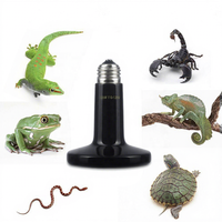 Lampe chauffante infrarouge en céramique noire 75 mm 100 W, ampoule émettrice pour reptiles, culot E26/E27, 110-240 V, chauffage pour enclos d'animaux (poulets, lézards, tortues)