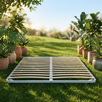 Ensemble de sommier en acier inoxydable et bois de rose avec lattes en bois flexibles et base de matelas confortable