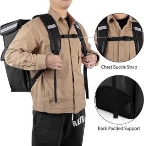 <span class=keywords><strong>Sac</strong></span> de livraison de nourriture multi-usage, <span class=keywords><strong>sac</strong></span> à <span class=keywords><strong>dos</strong></span> isotherme pliable avec séparateurs amovibles, bandes réfléchissantes pour pizza, sushi, restauration - Product Image 3