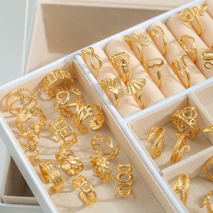 Verschiedene vergoldete Vintage Edelstahl HipHop Fingerring personal isierte verstellbare unregelmäßige Öffnung <span class=keywords><strong>Ring</strong></span> für Männer und Frauen - Product Image 5