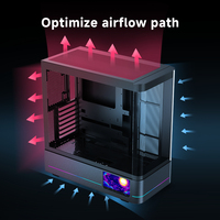 Jungle Leopard AC-02 ATX 5.5inch Screen LCD Stylish Mid Tower Case Hyperbolic 10 Fans Curved Glass Panel Type-C Aluminum Metal