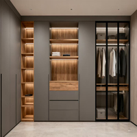 Armoire encastrée en bois économique sur mesure pour vêtements