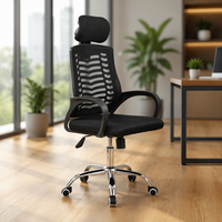 Chaise de bureau ergonomique à dossier en maille, appui-tête réglable, chaise pivotante pour ordinateur, pour le travail à domicile