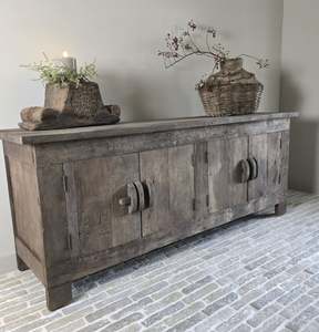 Modern Vintage Antique Distressed <b>Sideboard</b> Rustic Old Wood Furniture Drawer Dining Living Room Wholesale Price Hotels Home Use - Product Image 1