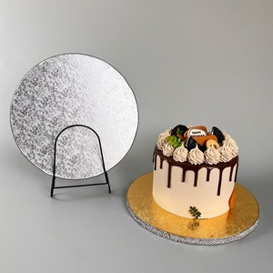 Plato Base Redondo/Cuadrado para Tartas Sunshine de 4/6/8/10/12/14 Pulgadas y 13mm de Grosor, Dorado/Plateado, para Exhibición de Postres y Repostería - Product Image 5