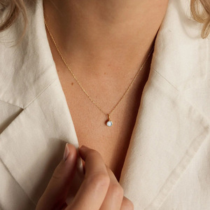 <span class=keywords><strong>Personalità</strong></span> femminile 12 mesi ciondolo con pietra <span class=keywords><strong>di</strong></span> nascita con strass colorati alla moda collana in acciaio inox catena a maglie all'ingrosso - Product Image 4