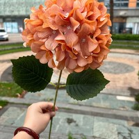Bunga Hydrangea Sutra Buatan Berkualitas Tinggi Satu Tangkai Warna Pink Putih Biru Tahan Air untuk Dekorasi Rumah Tahun Baru Indoor/Outdoor