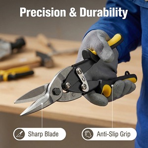 Industriële Kwaliteit Dubbelkleurige Keramische Handgreep Tin Knips Ijzeren Avatie Laserschaar Met Gekartelde Rand Speciaal Type Schaar - Product Image 3