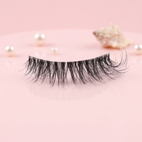 Faux cils en bande 3D en vison synthétique, doux, volumineux et réutilisables, à bande transparente, pour vente en gros, marque privée, salons de beauté et détaillants