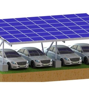 Modern Carport Solar Panel System Aluminum Alloy Frame Flat <b>Roof</b> Waterproof 2 Car Parking Garage <b>Canopy</b> Installation - Product Image 2