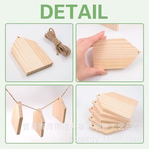 Etiquetas Decorativas de Madera, Color Natural, Forma Especial, Adornos Navideños, Manualidades, Uso en Interiores del Hogar, Ecológicas - Product Image 5