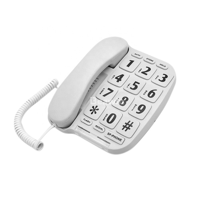 Modern Easy to Use Corded Big Button Landline Phone for Elderly Seniors with Large Buttons and Visual LED Ringer