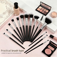 Ensemble de 14 pinceaux de maquillage de voyage pour l'application de fond de teint, anticernes, blush et fards à paupières