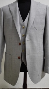 <span class=keywords><strong>Costume</strong></span> gris en laine <span class=keywords><strong>sur</strong></span> <span class=keywords><strong>mesure</strong></span> pour les garçons d'honneur, cérémonie de mariage - Product Image 3