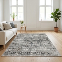 Waschbarer Kunstkaschmir-Teppich mit Vintage-Print, Weicher Akzent-Teppich für Schlafzimmer und Wohnzimmer, Maßgefertigtes Persisches Design