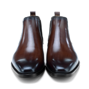 Bottes <span class=keywords><strong>Chelsea</strong></span> en cuir véritable pleine fleur à la mode respirant à la main bottes en cuir de vache pur résistant à l'usure pour hommes chaussures décontractées - Product Image 4