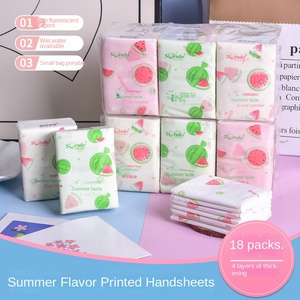 กระดาษเช็ดหน้าพิมพ์ลายน่ารัก ผลิตจากเยื่อไม้บริสุทธิ์ บรรจุในถุงกระดาษ พกพาสะดวก ผลิตโดยโรงงานผลิตกระดาษเช็ดหน้าตรงจากมณฑลหูเป่ย - Product Image 4
