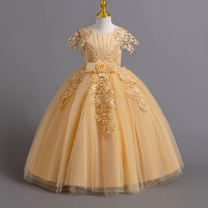 Haute qualité princesse décalcomanie élégante robe de fille en dentelle étincelante 3-15 ans pour les thèmes de mariage et de fête - Product Image 2