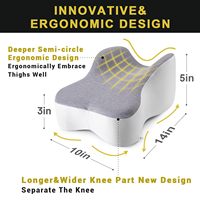 Oreiller de soutien pour l'alignement des jambes en mousse à mémoire de forme souple professionnel Entre les jambes Oreiller d'élévation du genou en PU pour dormir Soulagement de la douleur aux jambes