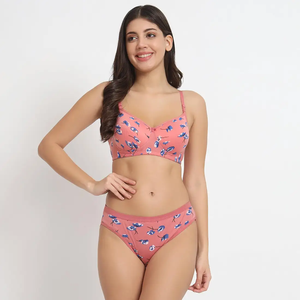 Sujetador Estampado de Poliéster y Algodón Premium para Mujer |   Lencería de Copa Suave |   Todos los Tamaños y Pedidos Personalizados, Cómodos para Uso Diario - Product Image 2