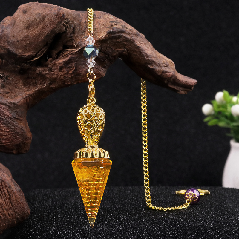 pendulum gold crystal