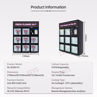 Distributeur Automatique de Fleurs à 8 Portes, Grande Capacité, Conception de Casier, pour Bouquets Floraux, Vente en Gros Usine, Personnalisation de Marque