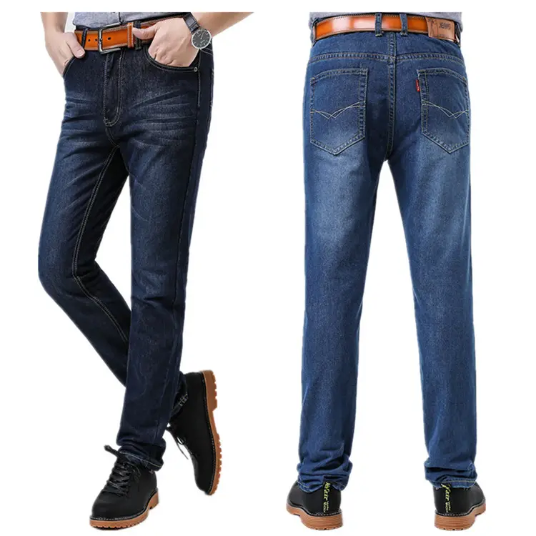 China Factory Custom Wholesale Spring men fashion jeans Business Casual Formal Regular Embroidery Men's Jeans