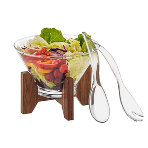 Tigelas Grandes de Acrílico Transparente para Salada com Garfos e Colheres para Festas na Cozinha - Product Image 2