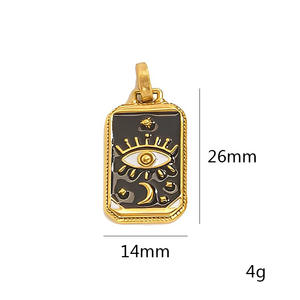 Europeo americano DIY accesorios de joyería de acero inoxidable goteo de aceite <span class=keywords><strong>Tarot</strong></span> tarjeta colgante vacío joyería de moda encantos - Product Image 2