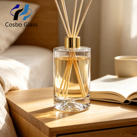 Conteneur d'aromathérapie en verre transparent de qualité supérieure OEM ODM, emballage personnalisé pour parfums d'intérieur, flacon diffuseur de luxe en verre