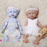 Poupées elfe réalistes de 15 pouces Reborn Baby Girl en silicone souple pour les amoureux des poupées de collection