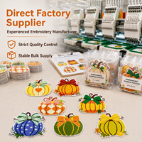 En gros, patchs brodés personnalisés citrouille et appliques nœud Halloween pour vêtements, sacs, vestes DIY en gros