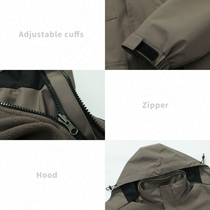 Giacca Outdoor Impermeabile Antivento Foderata in Pile, Abbigliamento da Lavoro Caldo, <span class=keywords><strong>Cappotto</strong></span> da Neve con Tasche Multiple per Escursionismo - Product Image 2