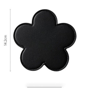 Flower Shaped Leather Coaster Double Sides Insulated Cup Mat Coffee Tea Non-Slip <b>Table</b> <b>Protector</b> for Home Office - Product Image 5