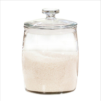 Bocal de stockage en verre flint sans plomb, 128 oz (1 gallon), résistant à l'humidité, étanche, avec couvercle à charnière, compatible lave-vaisselle, pour brassage et fermentation