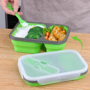 Containers Fresh Food Container with 2 Compartment For Man&Woman,Collapsible Lunch Box