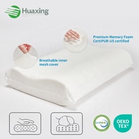 Oreiller de lit ergonomique en mousse à mémoire de forme avec housse amovible 100 % coton, soutien orthopédique à double hauteur