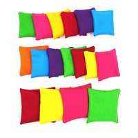 Mini sac à billes en toile de canard polyester 1,5''x1,5'' à double couture avec billes et éclairage LED pour usage extérieur et intérieur